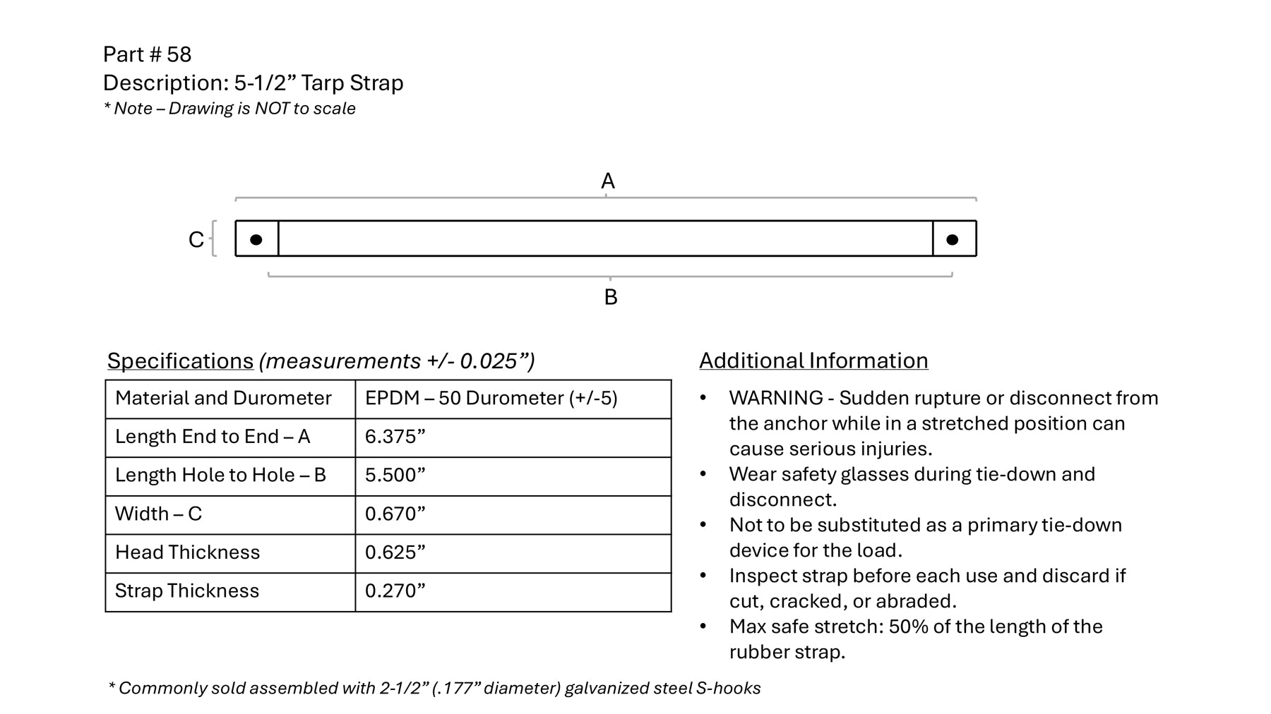5-1/2" tarp strap